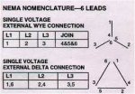 Image result for nema six lead dual voltage motor